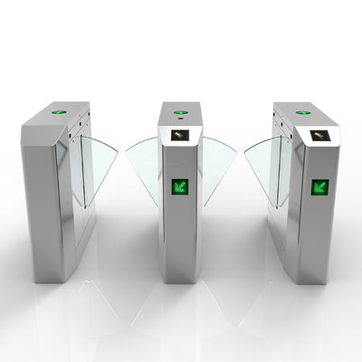 ความกว้างของทางเดิน 550 มม. RFID Flap Turnstile ทางเข้าแบบยืดหดได้สำหรับอพาร์ตเมนต์