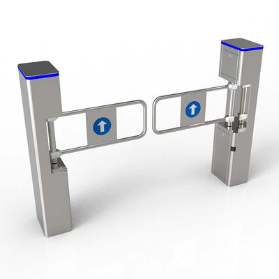 SUS304 ประตูทางเข้าซุปเปอร์มาร์เก็ต Swing Barrier Turnstile 0.2s