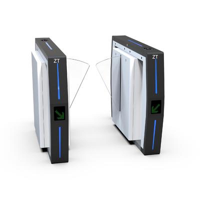 Custom Anti-Collision PU Double-Layer Flap Barrier Turnstile with AC220V Power Supply and 45 Persons/Min Passing Speed