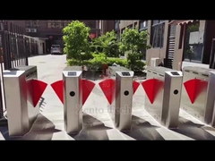 ความกว้างของทางเดิน 550 มม. RFID Flap Turnstile ทางเข้าแบบยืดหดได้สำหรับอพาร์ตเมนต์
