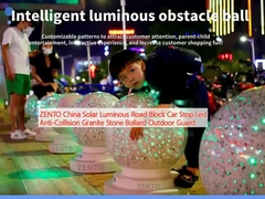 ZENTO จีน โซลารี แสงสว่าง โบล็อกถนน การหยุดรถ LED ป้องกันการชนก หินแกรนิต Bollard ป้องกันภายนอก
